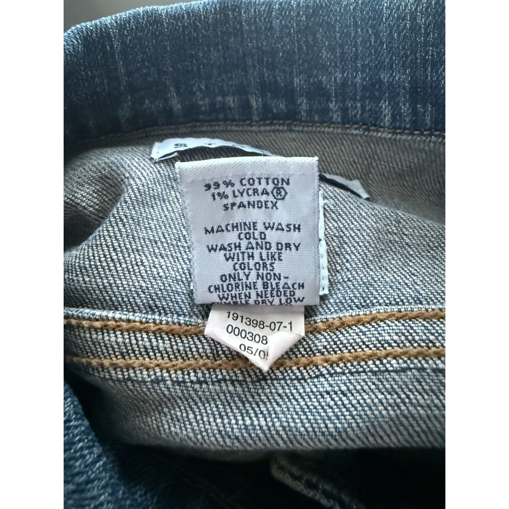 Vintage Gap Womens Small Denim Blue Button Down Jacket Y2K Whimsigoth Fairycore - Picture 7 of 8